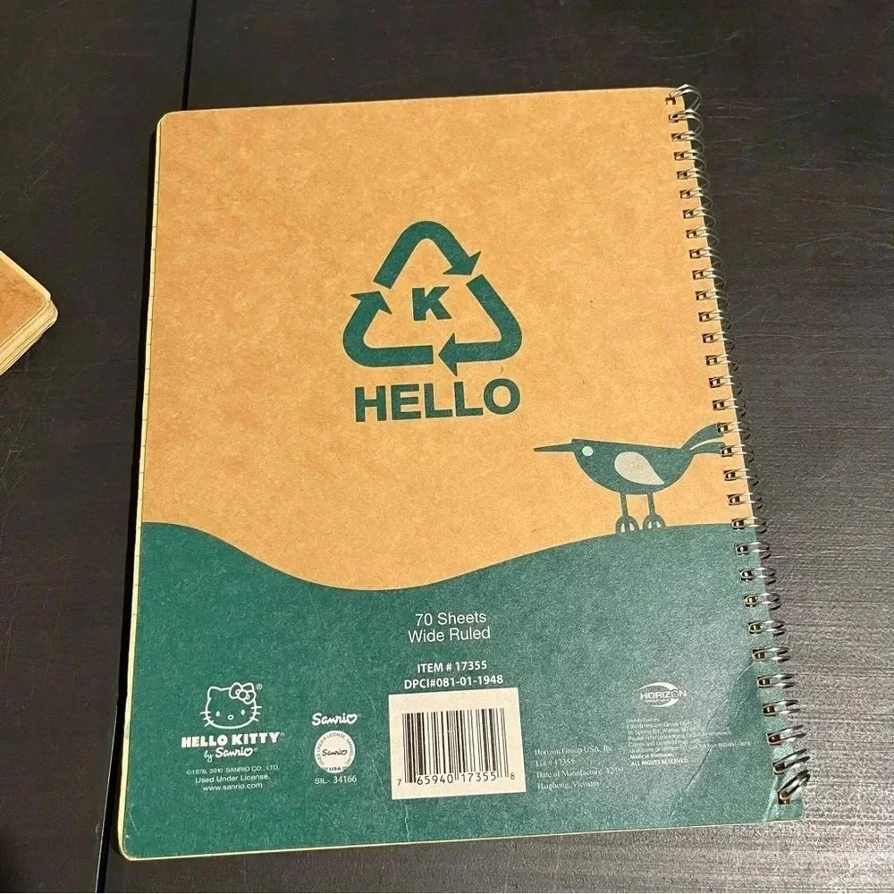 Hello Kitty Eco Friendly NoteBooks NEW Lot Of 2